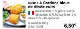 Thiriet 4 Cordons bleus de dinde cuits offre