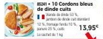 Thiriet 10 Cordons bleus de dinde cuits offre