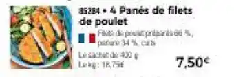 Thiriet 4 Panés de filets de poulet offre
