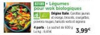 Thiriet Légumes pour wok biologiques offre