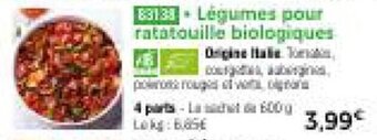 Thiriet Légumes pour ratatouille biologiques offre