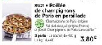 Thiriet Poelée de champignons de Paris en persillade offre