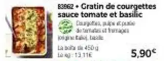 Thiriet Gratin de courgettes sauce tomate et basilic offre