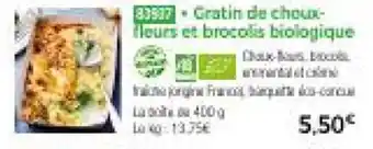 Thiriet Gratin de choux-fleurs et brocolis biologique offre