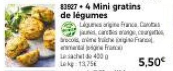 Thiriet 4 Mini gratins de légumes offre
