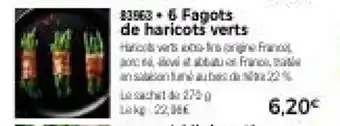 Thiriet 6 Fagots de haricots verts offre