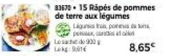 Thiriet 15 Räpés de pommes de terre aux légumes offre