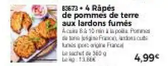 Thiriet 4 Rapes de pommes de terre aux lardons fumés offre