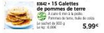 Thiriet 15 Galettes de pommes de terre offre