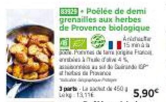 Thiriet Poélée de demi grenailles aux herbes de Provence biologique offre
