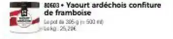 Thiriet Yaourt ardechois confiture de framboise offre
