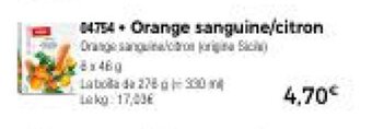 Thiriet Orange sanguine/citron offre