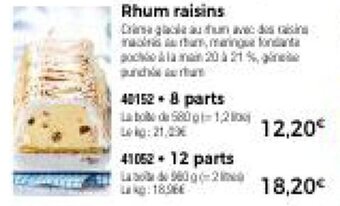 Thiriet Rhum raisins offre