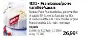 Thiriet Framboise/poire vanillee/cassis offre