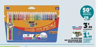 Hyper U 24 FEUTRES DE COLORIAGE BIC offre