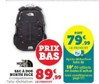 Hyper U SAC À DOS NORTH FACE 2 compartiments offre