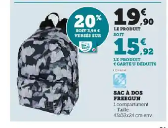 Hyper U SAC À DOS FREEGUN offre