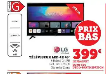 Hyper U TÉLÉVISEUR LED 4K 43" offre
