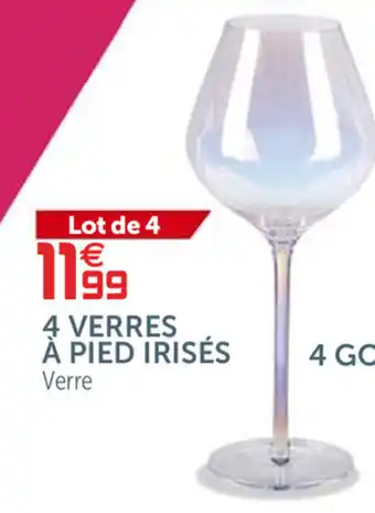 Gifi 4 Verres à Pied Irisés offre