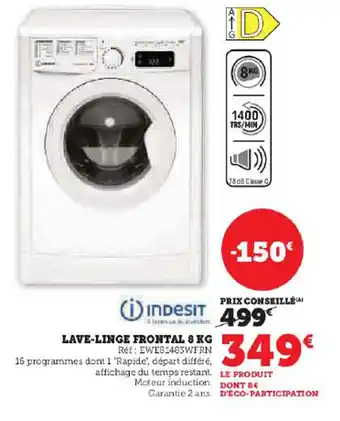Hyper U LAVE-LINGE FRONTAL 8 KG offre