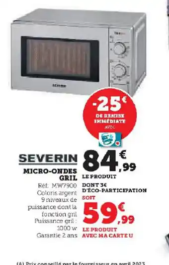 Hyper U MICRO-ONDES GRIL offre