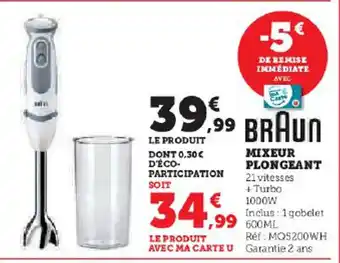 Hyper U MIXEUR PLONGEANT offre