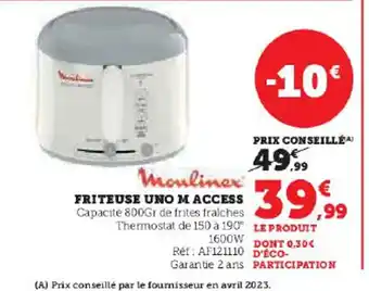 Hyper U FRITEUSE UNO M ACCESS Capacité 800Gr de frites fraiches offre