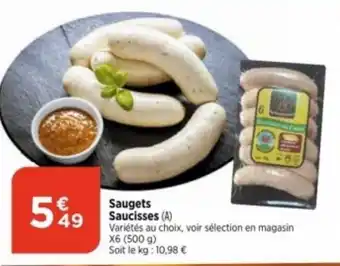 Saugets Saucisses (A) Variétés au choix, voir sélection en magasin X6 (500 g)