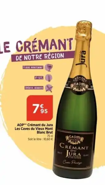 Bi1 AOP** Crémant du Jura Les Caves du Vieux Mont Blanc Brut offre
