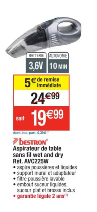 Cora x Carrefour Aspirateur De Table Sans Fil wet And Dry offre