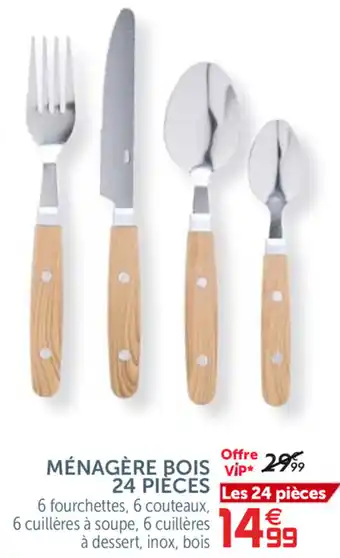 Gifi Ménagère Bois 24 Pieces offre