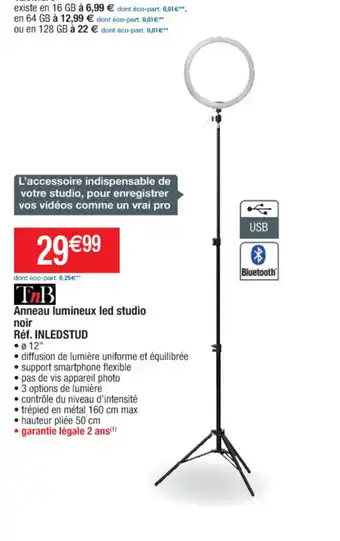 Cora x Carrefour Anneau Lumineux Led Studio offre