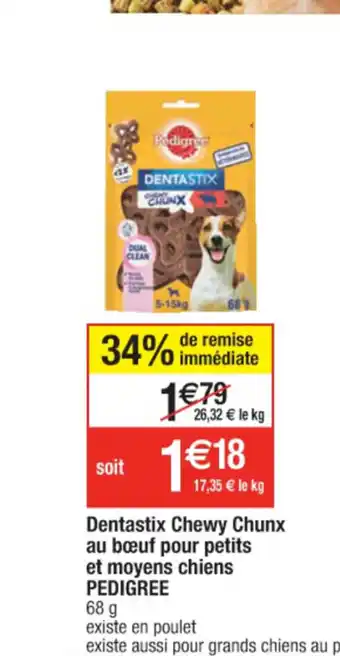 Cora x Carrefour Dentastix Chewy Chunz Au Boeuf Pour Petits offre