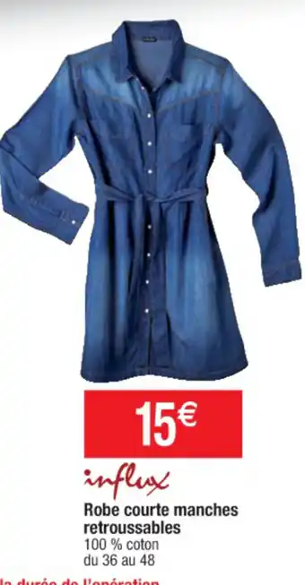 Cora x Carrefour Robe Courte Manches Reyroussable offre