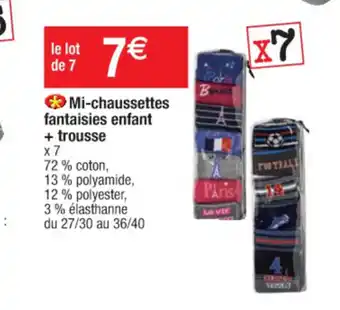 Cora x Carrefour Mi-chaussettes fantaisies enfant + trousse offre