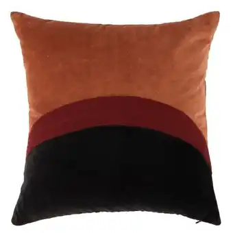 Housse de coussin en velours de coton noir, brique et orange, oeko-texÂź 40x40