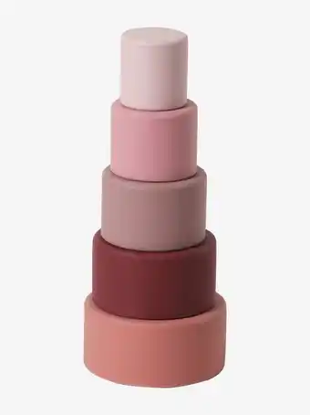 Tour a empiler ronde en silicone - rose