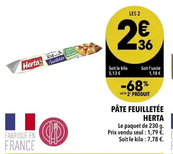 Supeco Pâte feuilletée Herta offre