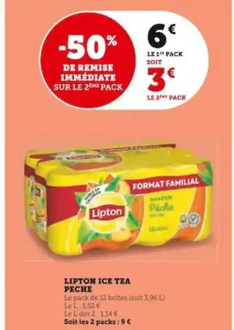 Super U LIPTON ICE TEA PECHE offre
