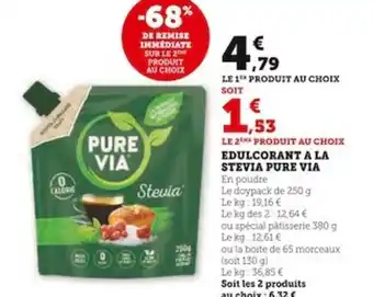 Super U EDULCORANT A LA STEVIA PURE VIA En poudre offre