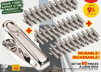 Shopix SET DE 60 PINCES À LINGE INOX offre