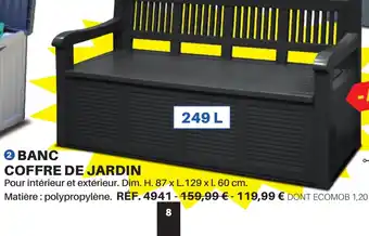 Shopix BANC COFFRE DE JARDIN offre