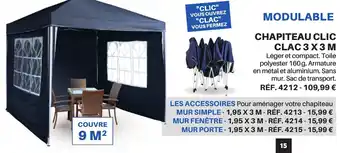 Shopix CHAPITEAU CLIC CLAC 3 X 3 M offre