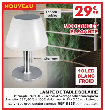 Shopix LAMPE DE TABLE SOLAIRE offre