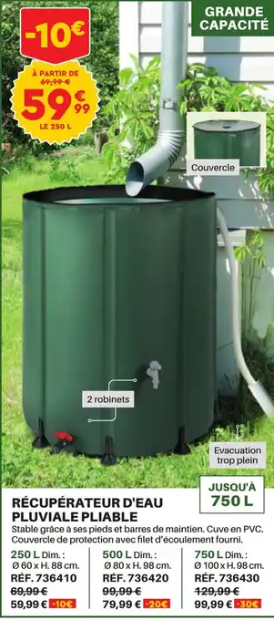 Shopix RÉCUPÉRATEUR D'EAU PLUVIALE PLIABLE offre
