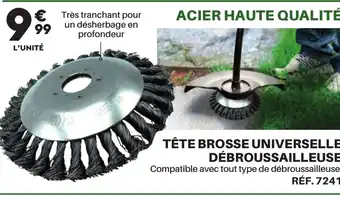 Shopix TÊTE BROSSE UNIVERSELLE DÉBROUSSAILLEUSE Compatible avec tout type de débroussailleuse. RÉF. 7241 offre