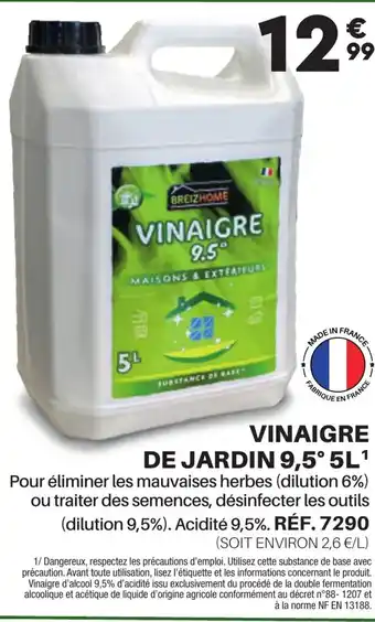 Shopix VINAIGRE DE JARDIN 9,5° 5L¹ offre