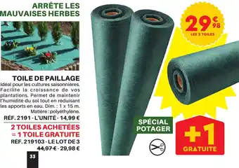 Shopix TOILE DE PAILLAGE offre