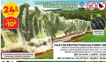 Shopix FILET DE PROTECTION CULTURES 10M offre