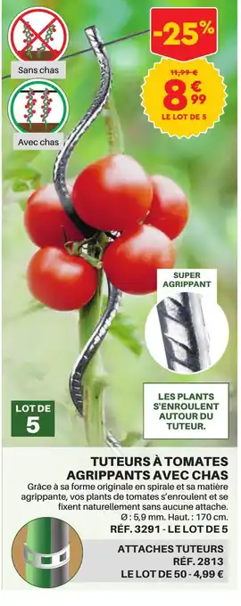 Shopix TUTEURS À TOMATES AGRIPPANTS AVEC CHAS offre